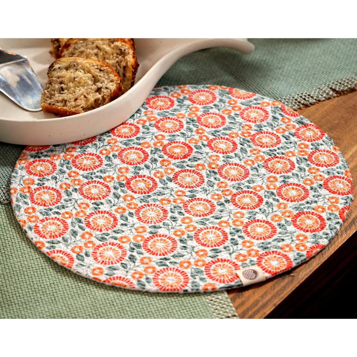 Tangerine Round Mat - Set of 2