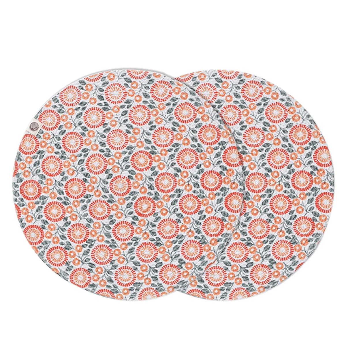 Tangerine Round Mat - Set of 2