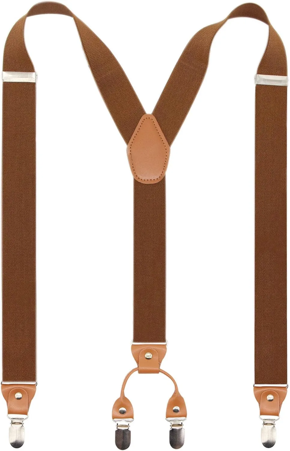Timiot Mens Y-Back 4 Metal Clip Elastic Wide Suspenders Perfect For Both Casual&Formal