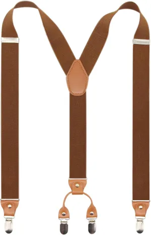 Timiot Mens Y-Back 4 Metal Clip Elastic Wide Suspenders Perfect For Both Casual&Formal