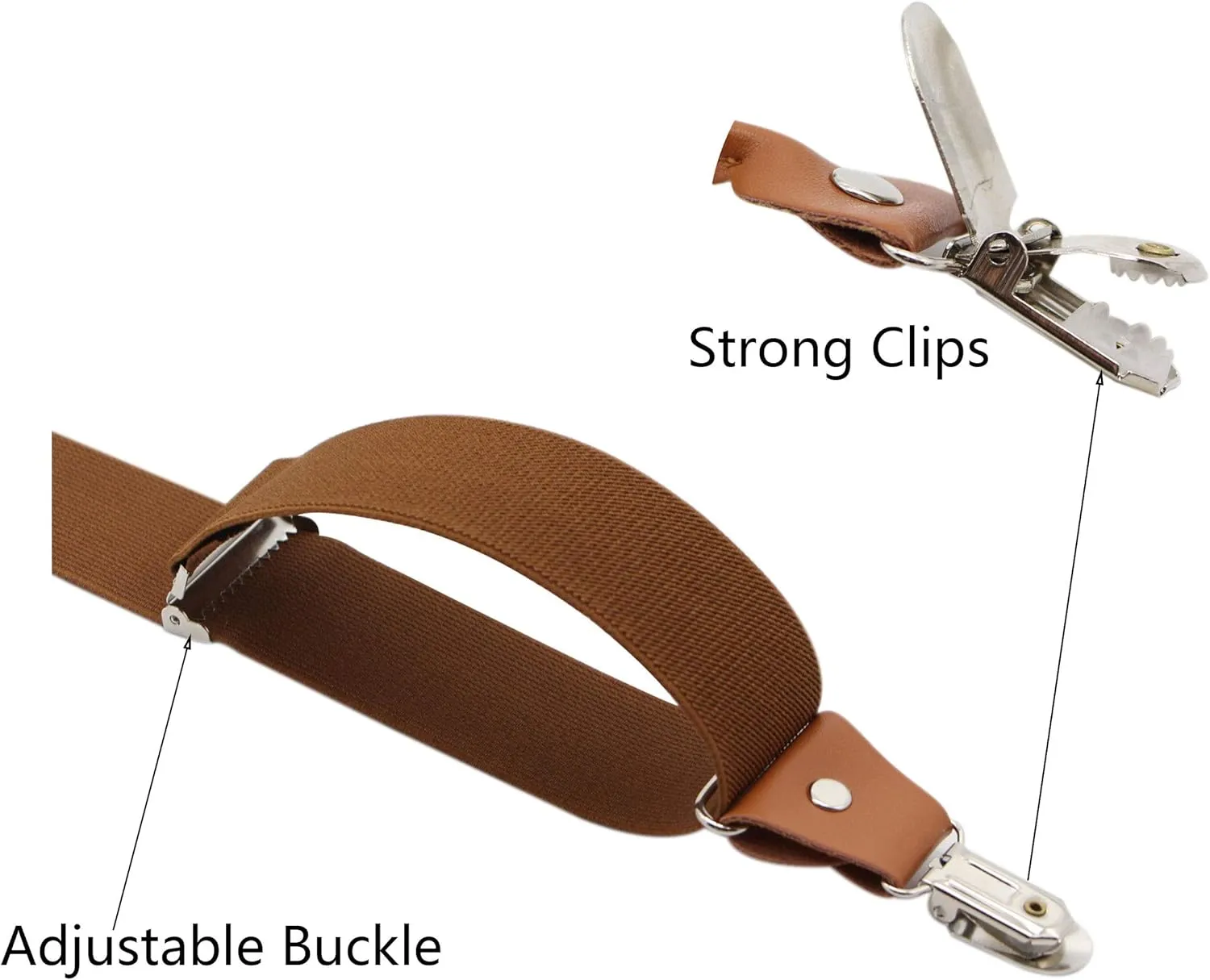 Timiot Mens Y-Back 4 Metal Clip Elastic Wide Suspenders Perfect For Both Casual&Formal