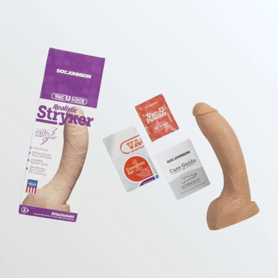 Vac-U-Lock Realistic Stryker 9.5" Dildo for Harnesses