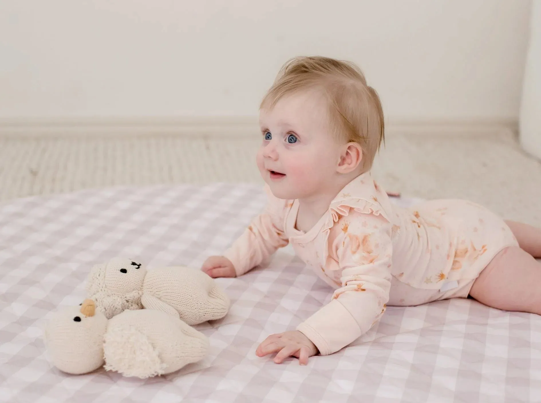 Waterproof Padded Playmat - Blush Gingham