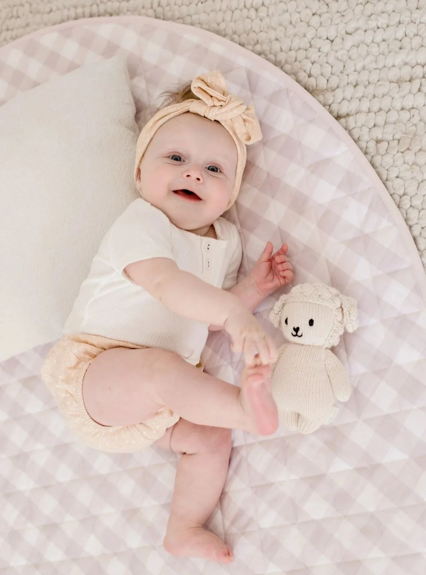 Waterproof Padded Playmat - Blush Gingham