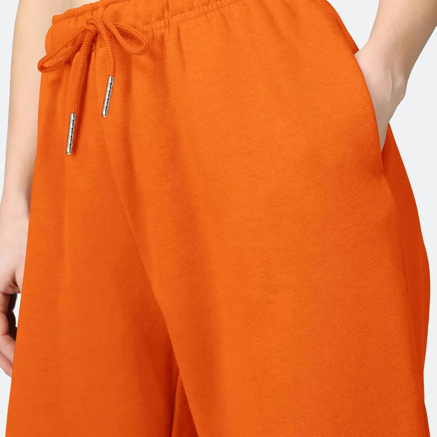 Women Casual Baggy Sweatpants Solid Color Joggers Lounge Pants Drawstring High Waist Wide Leg Trousers