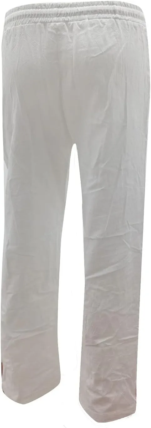 Women Cotton Linen Summer Y2K Fashion Pants Low Waist Bootcut Slim-Fit Pant Trousers Beach