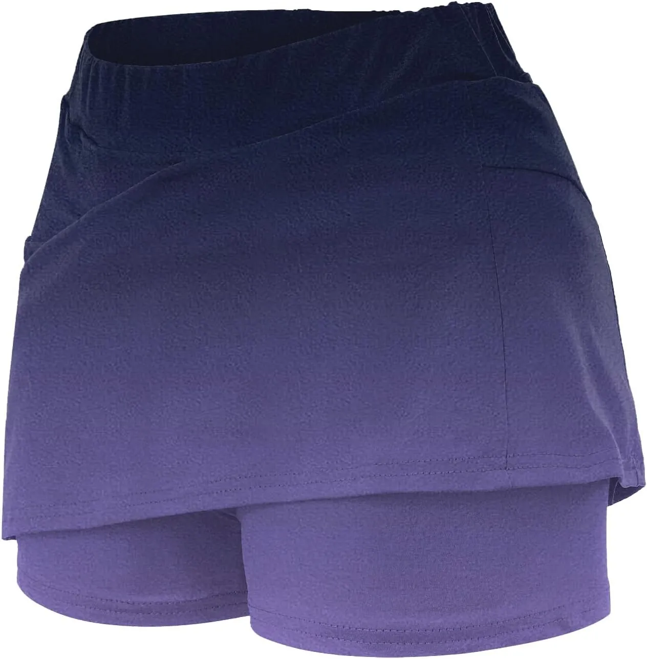 Womens Activewear Pleated Tennis Skirts Fade Pattern Printed Culottes Skinny Mid Waisted Workout Summer Casual Skirt