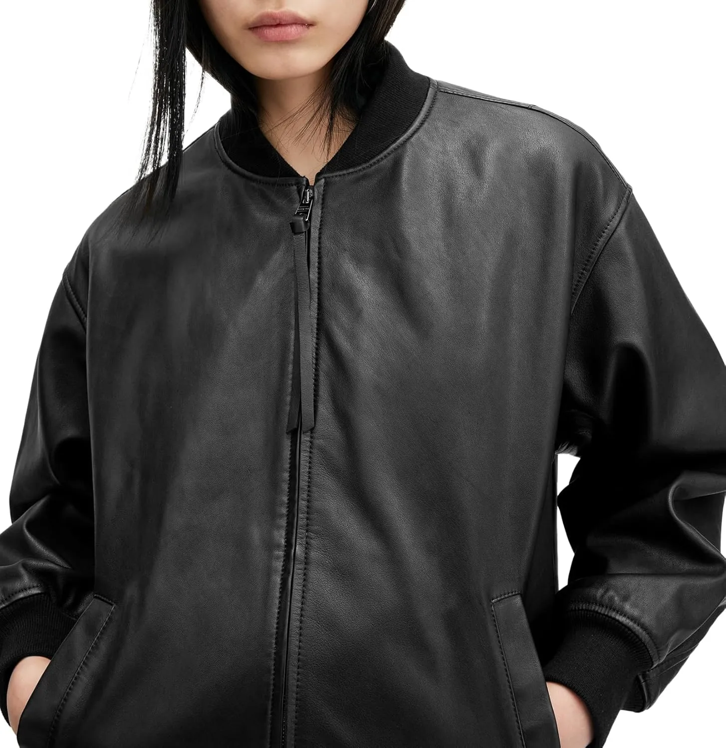 Women's Belle Leather Bomber Jacket