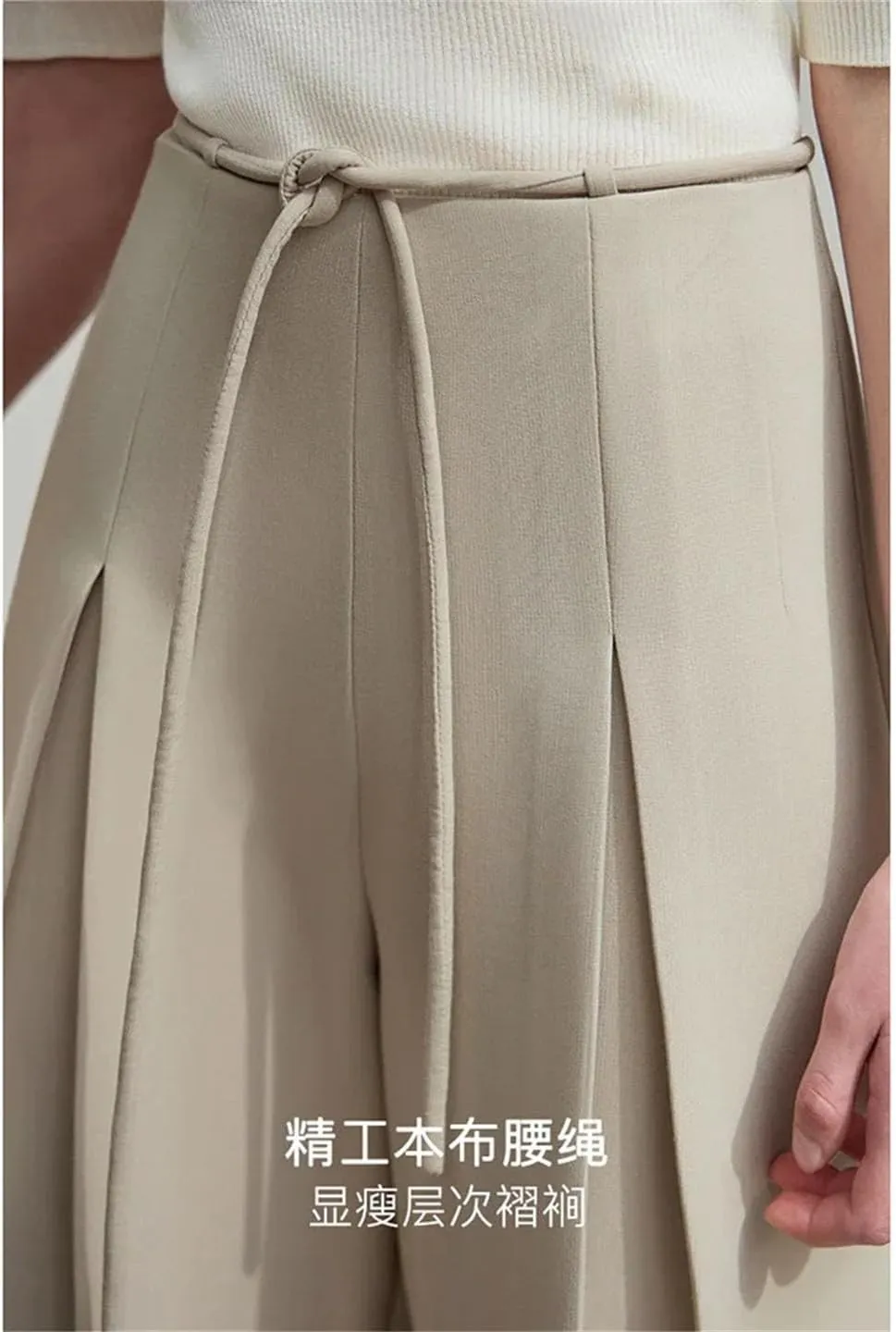Women's High Waist Wide Leg Pants Zipper Fly Pleated Front Loose Fit Casual Full Length Minimalist Trousers