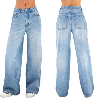 Women's Jeans Baggy Y2K Jeans High Waist Straight Leg Denim Pants Long Boyfried Jeans Relaxed Fit Jeans Streetwear