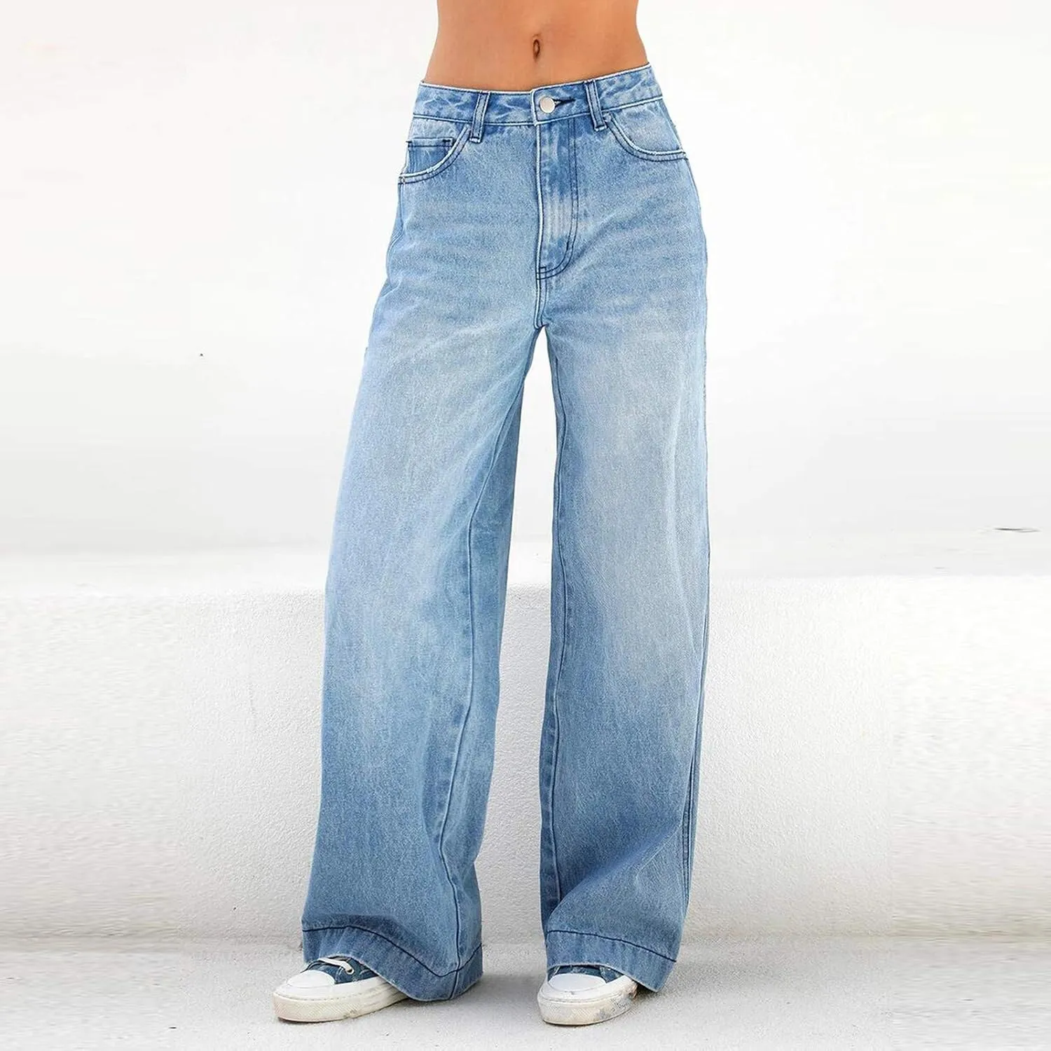 Women's Jeans Baggy Y2K Jeans High Waist Straight Leg Denim Pants Long Boyfried Jeans Relaxed Fit Jeans Streetwear