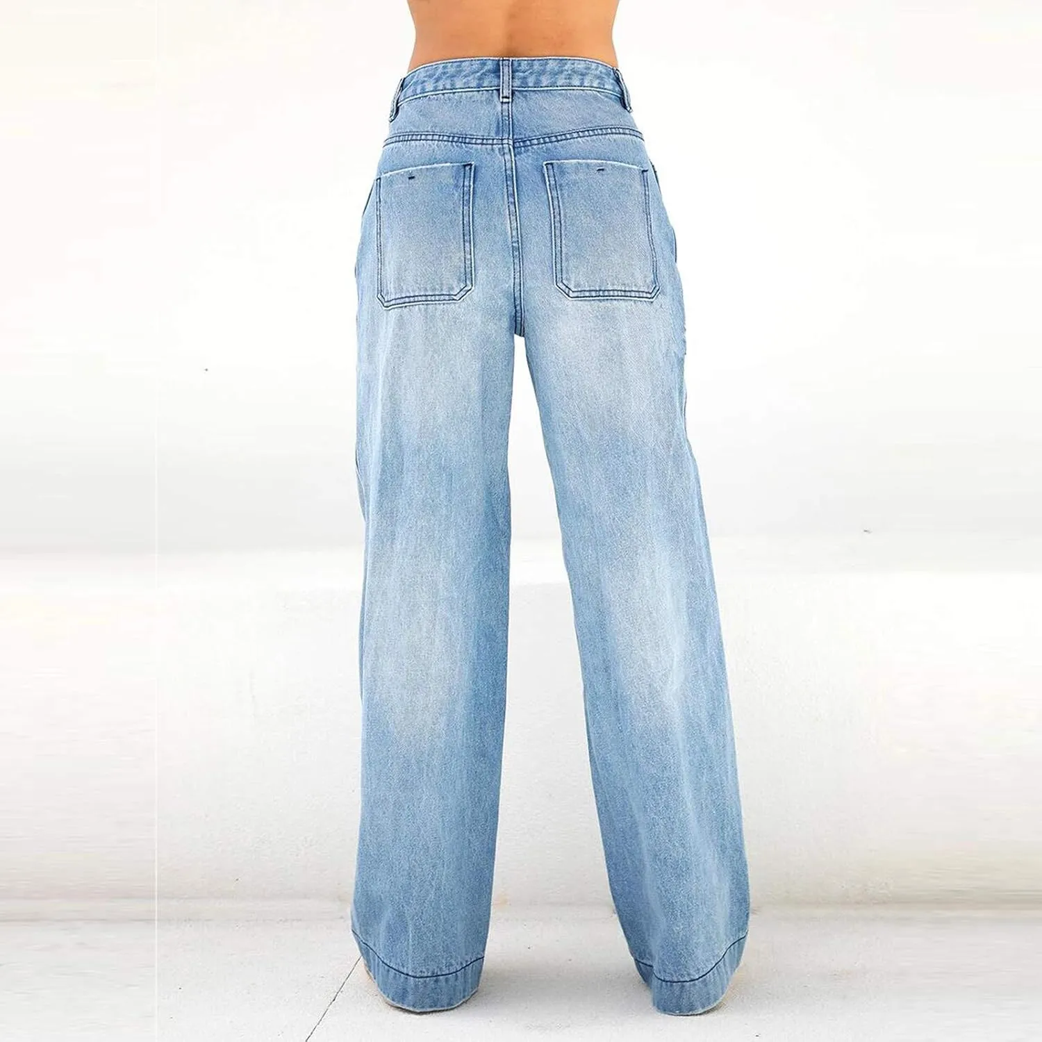 Women's Jeans Baggy Y2K Jeans High Waist Straight Leg Denim Pants Long Boyfried Jeans Relaxed Fit Jeans Streetwear