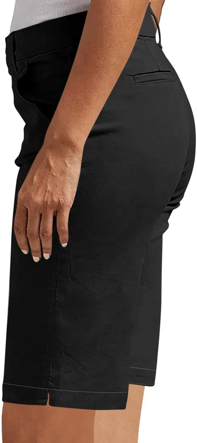 Women's Pull On Bermuda Shorts for Women 2025 Trendy Stretch Twill Short Dressy Casual High Waisted Summer Slacks