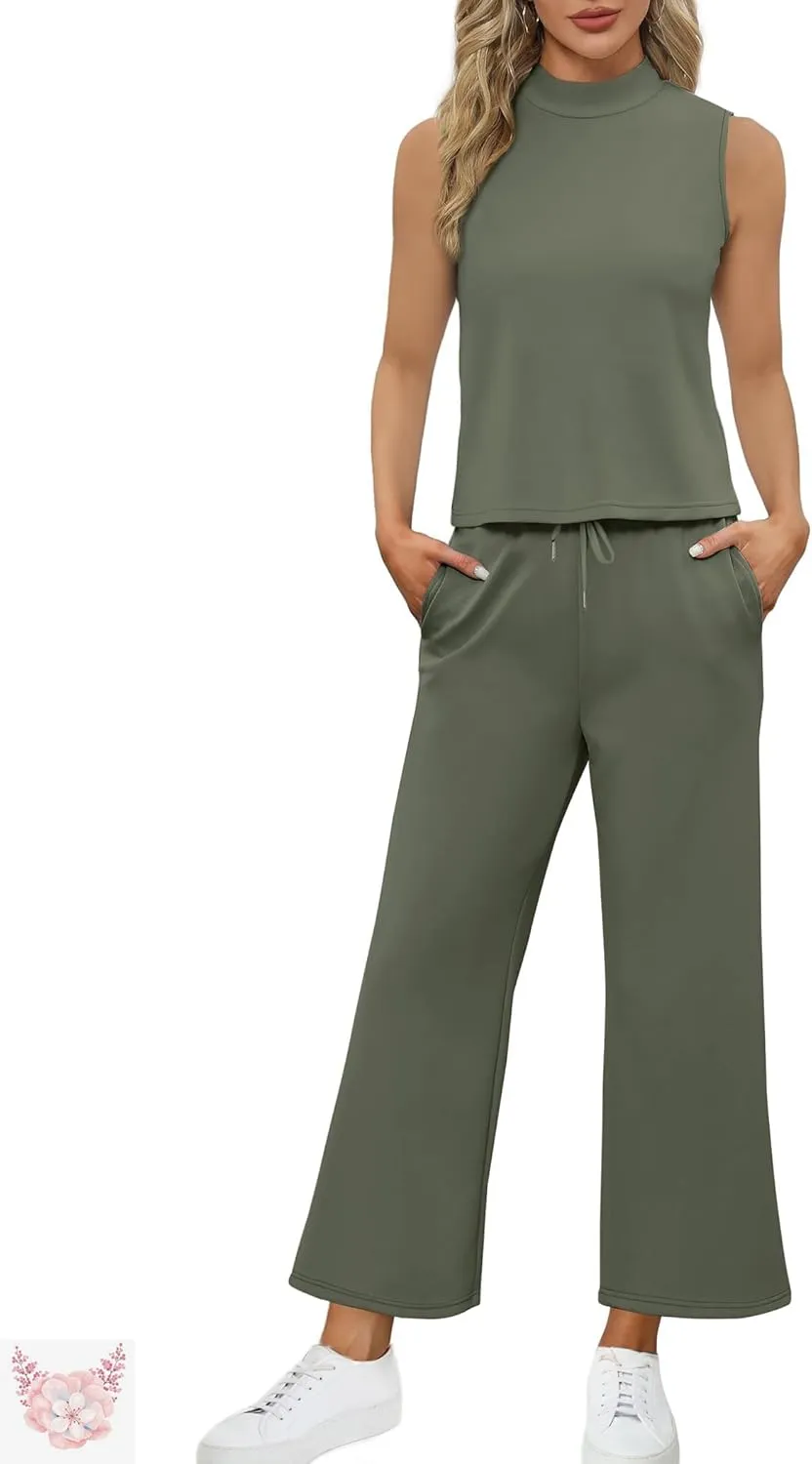 Women's Summer Dressy Wide Leg Suit Shorts Pants Business Suit Pants, Two Piece Sets for Women Summer,Vacation Travel Outfits