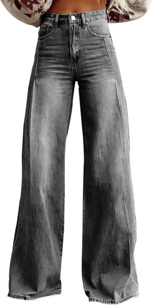 Womens Wide Leg Jeans High Waist Baggy Jeans Casual Loose Boyfriend Jeans Denim Pants Y2K Outfits