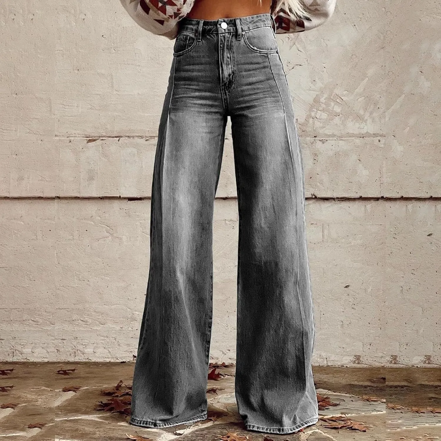 Womens Wide Leg Jeans High Waist Baggy Jeans Casual Loose Boyfriend Jeans Denim Pants Y2K Outfits