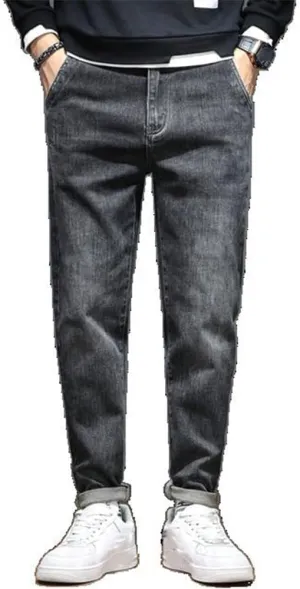 Xingfenly Jeans for Men Stretch Loose Fit Harem Pants Streetwear Letter Printed Men' Clothing Male Denim Trousers