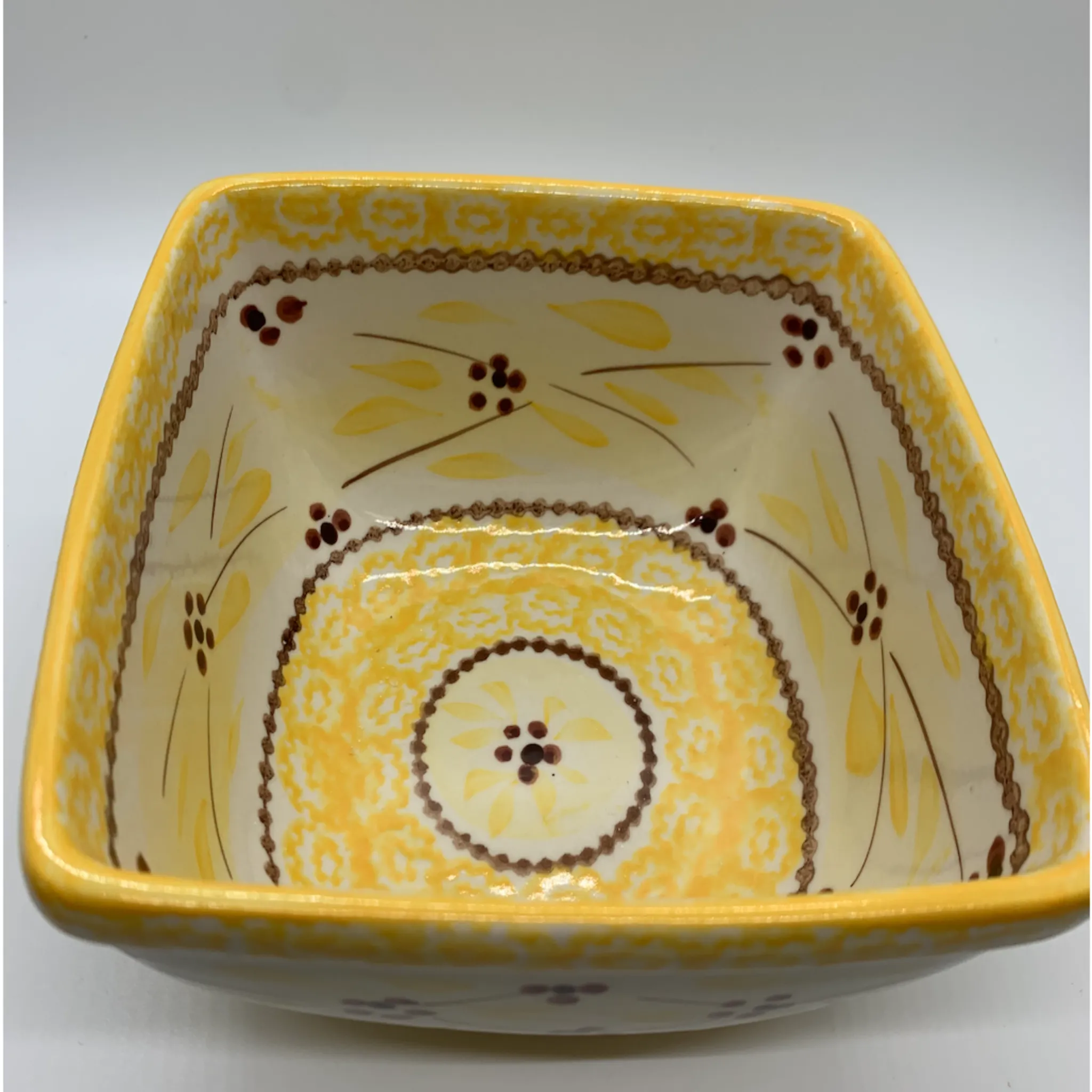 Yellow Serving Dishes with Trivets, Lids & Iron Serving Stands