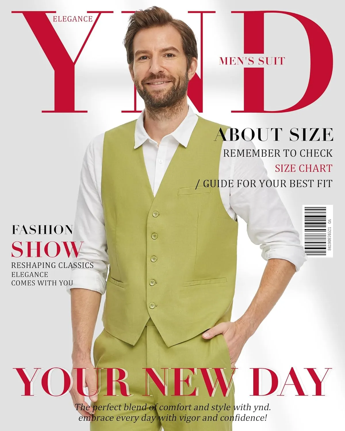 YND 2-Piece Mens Linen Waistcoat Shorts, Lightweight Vest Pants, Casual Wedding Beach Summer Prom Homecoming Outfit