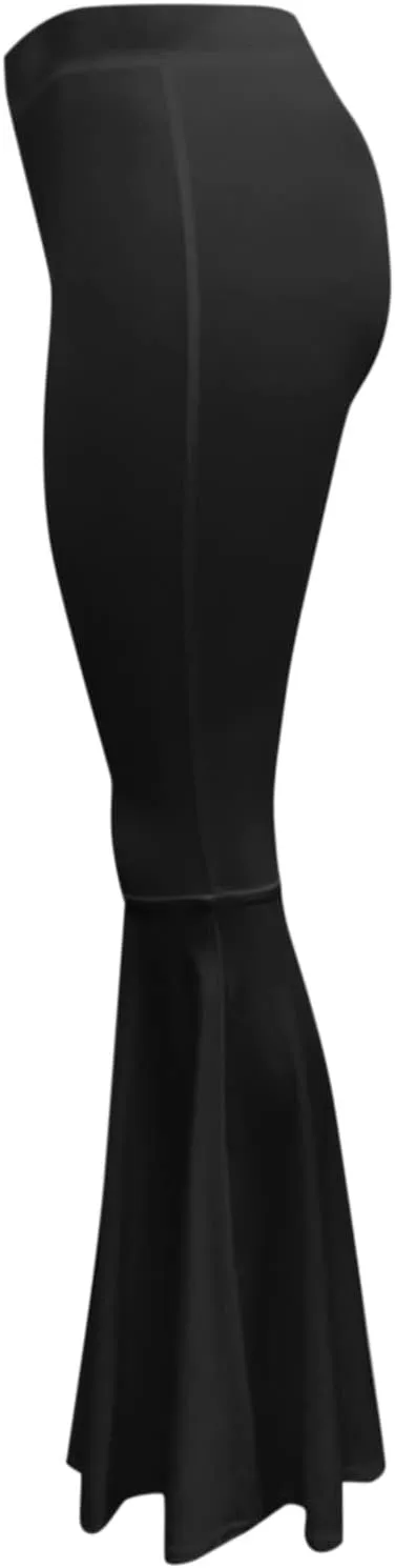 YOLAI Womens Solid Color Bell Bottoms Pants High Waist Slim Fit Stretch Casual Flared Trousers Long Palazzo Pants